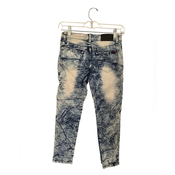 Mecca Acid Washed Crinkle Lines Skinny Stretch Fit Boys Size 12 - Picture 2 of 6